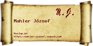Mahler József névjegykártya