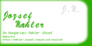 jozsef mahler business card
