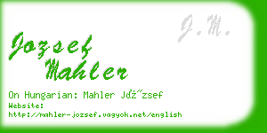 jozsef mahler business card